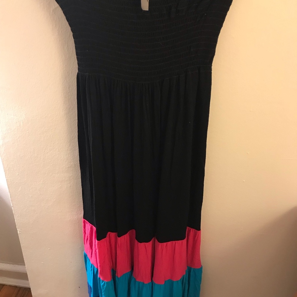 Strapless midi beach coverup
